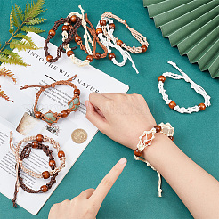 10 шт. 5-х цветный плетеный нейлоновый шнур для изготовления браслета в технике макраме&nbsp;BJEW-PH0004-16