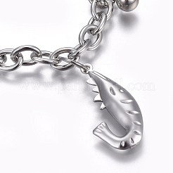 Браслеты с подвесками из нержавеющей стали 304 BJEW-L637-20-P