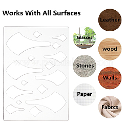 3 Stück 3 Stile klare Acryl-Zeichenschablonen&nbsp;AJEW-HY0001-77A