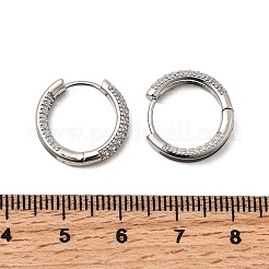 Латунные серьги-кольца из прозрачного кубического циркония EJEW-K276-11P-01
