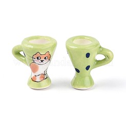 Декоративная чашка ручной работы из фарфора в виде кошки.&nbsp;PORC-T133-61