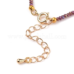 Braccialetti con perline di vetro placcate sfaccettate&nbsp;BJEW-JB05693