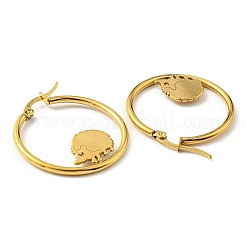 Серьги-кольца из нержавеющей стали 304 в форме ежа&nbsp;LS-EJEW-F320-02G