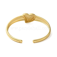 Браслеты-манжеты в форме сердца с прозрачным кубическим цирконием BJEW-P336-05G