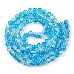 Perles de verre transparentes craquelées à cuire&nbsp;X2-DGLA-T003-01A-05