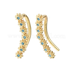Boucles d'oreilles en laiton micro pavé de zircons cubiques&nbsp;KK-CBAA351-18G-02