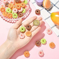 60 шт. 4 цвета непрозрачные подвески из смолы&nbsp;RESI-CJ0004-92