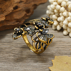 Кольца для женщин из цинкового сплава со стразами&nbsp;UG4795-4