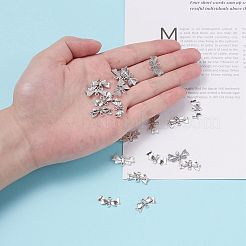 蝶結び合金リンクコネクター  鉛フリー＆カドミウムフリー＆ニッケルフリー  アンティークシルバー  20x10x3mm  穴：2mm&nbsp;LS-EA11930Y-NF