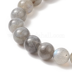 Bracciale elasticizzato con perline tonde in labradorite naturale&nbsp;BJEW-JB09311