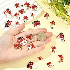 32 шт. 8 стиля осенняя тематика стойка позолоченный сплав эмалированные подвески&nbsp;ENAM-YW0008-22