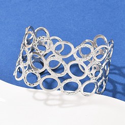 Браслеты-манжеты из нержавеющей стали 304 для женщин&nbsp;BJEW-G757-11P