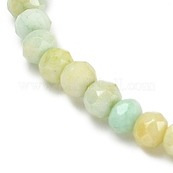 AB カラー ファセット ロンデル ガラス ビーズ ストレッチ ブレスレット (女性用)  薄緑  内径：2-1/8インチ（5.5cm）&nbsp;BJEW-PH01822-05