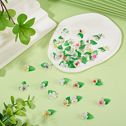 40 шт. 8 стиля подвески-цветы из натуральных смешанных драгоценных камней&nbsp;PALLOY-TA00291