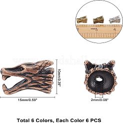 チベット風合金ビーズ  象  ミックスカラー  9.5x11.5x7.5mm  穴：2mm  4色  8個/カラー  32個/箱&nbsp;PALLOY-FH0001-05