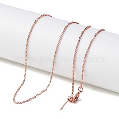 Colliers coulissants réglables en chaîne de câble en laiton plaqué rack de 1 mm pour femmes et hommes&nbsp;MAK-L044-55RG