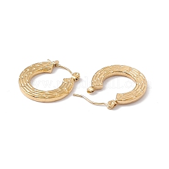 イオンプレーティング（IP）304ステンレススチールドーナツフープピアス（女性用）  ゴールドカラー  21x20x2mm  ピン：0.6mm&nbsp;EJEW-E199-01G