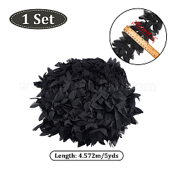 5 ярд полиэстеровой шифоновой кружевной ленты с листьями&nbsp;DIY-GA0007-32B