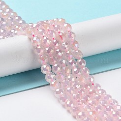 Гальваническим естественно розовый кварц бисер пряди G-Z038-A03-01AB