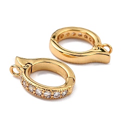 Reperti per orecchini a cerchio in zircone chiaro con micro pavé di ottone&nbsp;LS-ZIRC-I054-10G