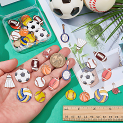 40 шт. 10 стиля подвески из сплава и эмали на тему спортивных товаров&nbsp;ENAM-ME0001-57