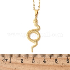 Ожерелья из нержавеющей стали 304 с подвеской в виде змеи для женщин и мужчин&nbsp;LS-NJEW-Z063-03G-03