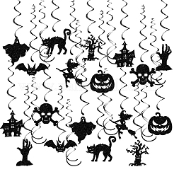 ハロウィーンの紙製パーティーデコレーション  家庭用壁掛け用  庭と家の装飾  混合図形  122~180mm  13個/セット&nbsp;PW-WG0EB8F-01