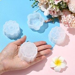 フラワーキャンドルシリコン型 4個 4スタイル  ホワイト  5.55~5.8×5.35~5.64×2.32cm&nbsp;ST-CJ0043-045