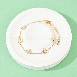 Браслеты из нержавеющей стали 304 с эмалированными звеньями для женщин&nbsp;BJEW-G747-02G