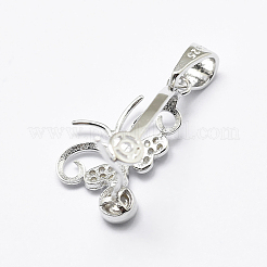 Антикоррозийное родиевое покрытие 925 стерлинговое серебро микропаве кубические цирконии подвески баилы X-STER-P034-56P