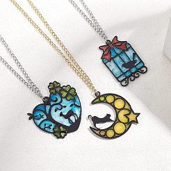 32 pendentif creux en acrylique de la série 8 styles d'animaux&nbsp;SACR-OC0001-04