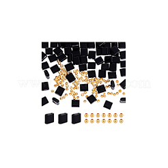 1 нить прямоугольных бусин из натурального черного оникса (окрашенных и нагретых)&nbsp;G-NB0005-54B