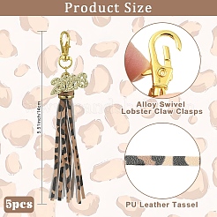 5 pompon en cuir PU et pendentif en alliage décoratifs&nbsp;HJEW-YW00385-01