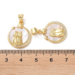 Латунные микропаве прозрачные подвески с фианитом&nbsp;KK-B083-32B-G