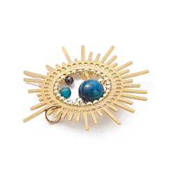 Подвески из окрашенного натурального тигрового глаза и агата&nbsp;PALLOY-MZ01089-04