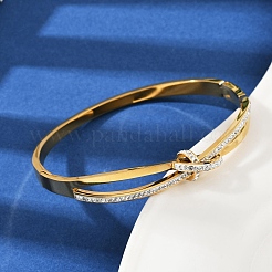 Браслеты из нержавеющей стали 201 со стразами для женщин BJEW-B138-03G