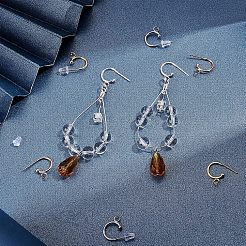 24個 4色 304ステンレススチール ハーフフープピアス  ミックスカラー  19x15x2.5mm  ピン：0.7mm  6個/カラー&nbsp;STAS-UN0023-99