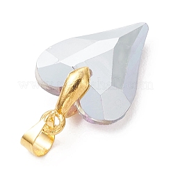Pendentifs en verre transparent galvanisé&nbsp;X-PALLOY-JF05156-01