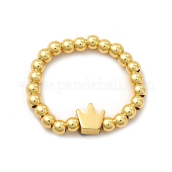 Круглые кольца из латуни и бисера из сплава для женщин RJEW-G282-01G