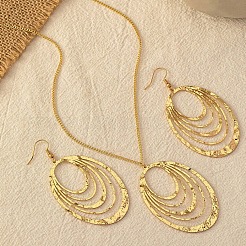 Овальные ожерелья с подвесками из сплава и комплекты серег-подвесок&nbsp;FS-WG130B3-01