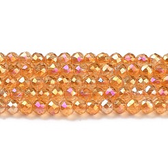 Chapelets de perles en verre transparent électrolytique&nbsp;GLAA-H021-01B-FR06