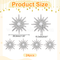 24 pieza de broches de plástico con rhinestone&nbsp;JEWB-WR00007