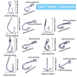 70 шт. 7 стиля застежки-крючки из сплава в тибетском стиле FIND-CA0010-15