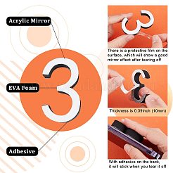 10шт 10 стильных акриловых зеркальных настенных наклеек&nbsp;AJEW-CN0001-46