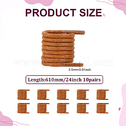 10 пара шнурков из полиэстера&nbsp;AJEW-ME0001-63A