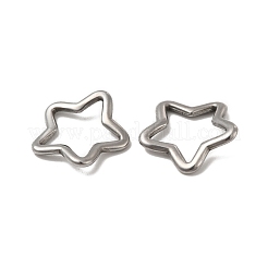 変色しない304ステンレススチール製リンクリング  ねじれた星  ステンレス鋼色  15x15.5x2mm  内径：9x12mm&nbsp;STAS-F283-03P