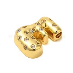 Micro pavé di ottone placcato a cremagliera perdanti di zirconi trasparenti&nbsp;KK-C067-11G-E