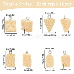 40шт 4 стиля подвески из смолы RESI-SC0003-46