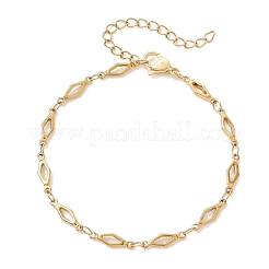 Браслеты из ромбовидных звеньев нержавеющей стали 304 для женщин&nbsp;BJEW-JB12925