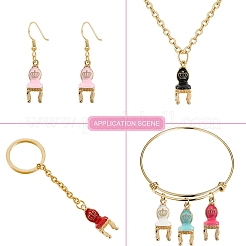 30шт 6 цвета сплава эмалевые подвески&nbsp;ENAM-CJ0002-36